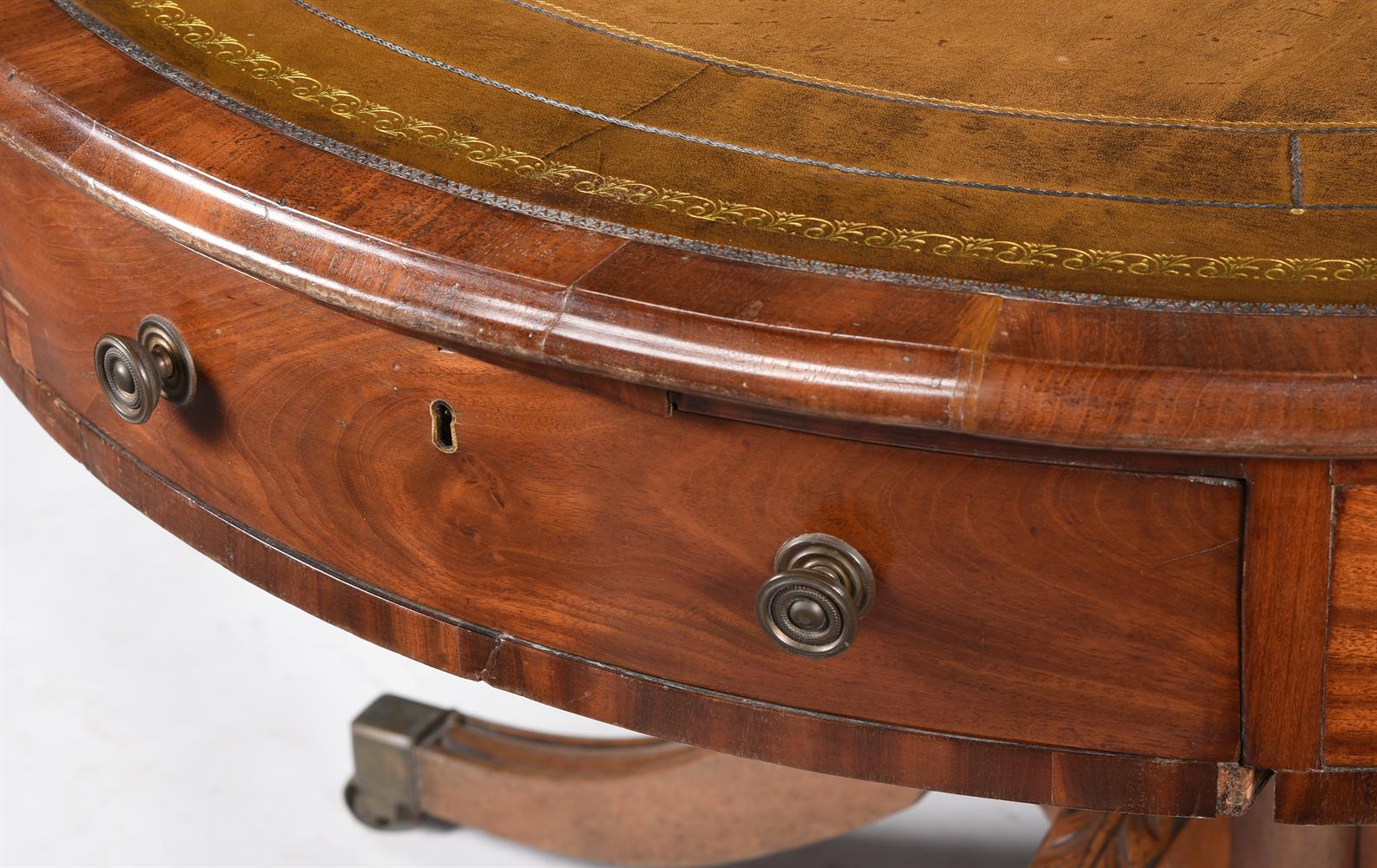 A GEORGE IV MAHOGANY DRUM LIBRARY TABLE - Image 2 of 2