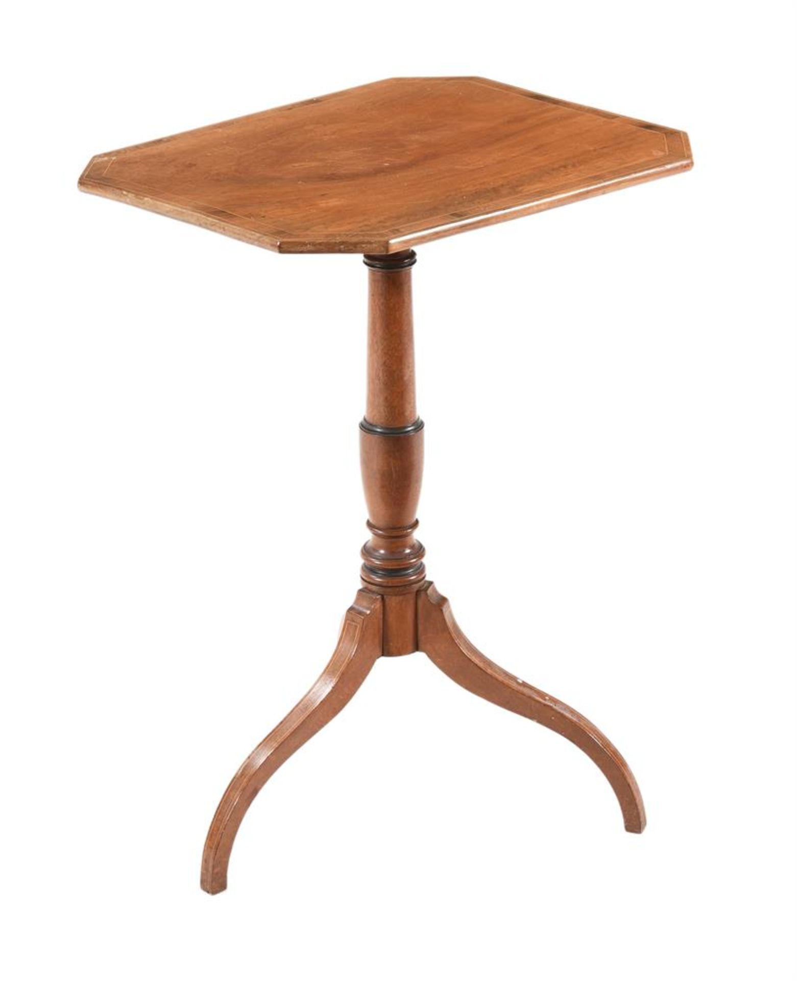 Y A REGENCY MAHOGANY AND ROSEWOOD BANDED PEDESTAL OCCASIONAL TABLE - Bild 2 aus 2