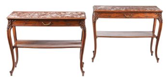 A PAIR OF FRENCH MAHOGANY CONSOLE TABLES