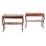 A PAIR OF FRENCH MAHOGANY CONSOLE TABLES