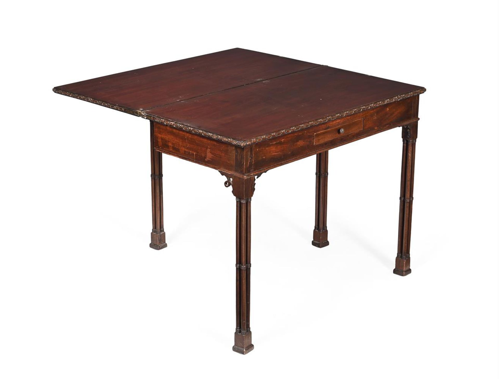 A GEORGE III MAHOGANY TEA TABLE - Image 2 of 2