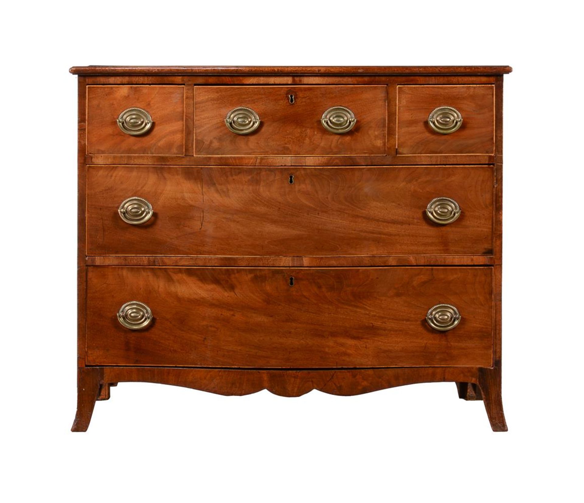 A GEORGE III MAHOGANY CHEST OF DRAWERS