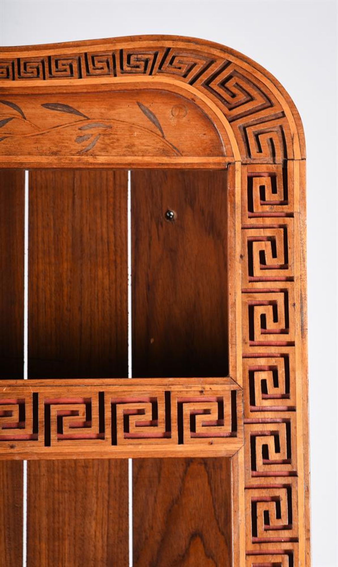 A MAHOGANY AND INLAID OPEN BOOKCASE - Image 4 of 4