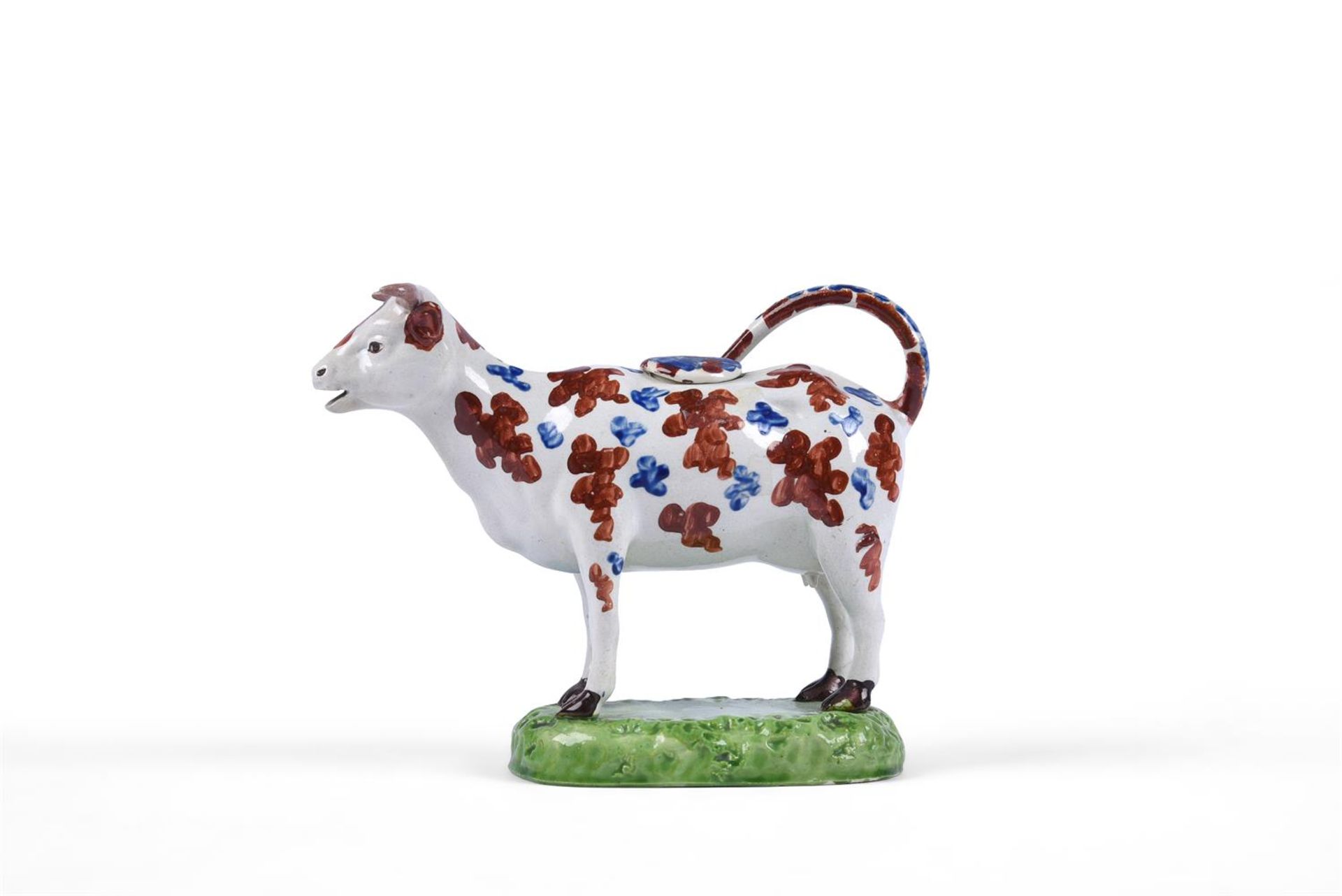 A BRITISH PEARLWARE COW CREAMER - Image 2 of 2