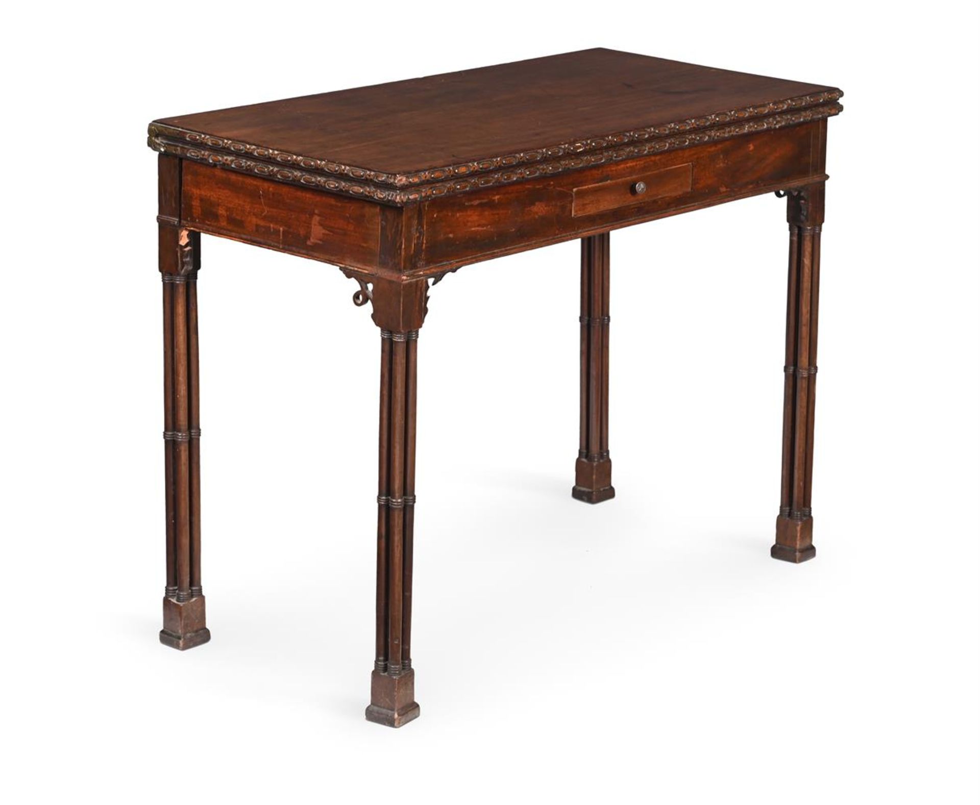 A GEORGE III MAHOGANY TEA TABLE