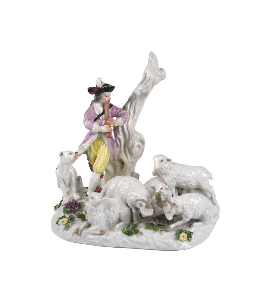 A MEISSEN GROUP OF A SHEPHERD