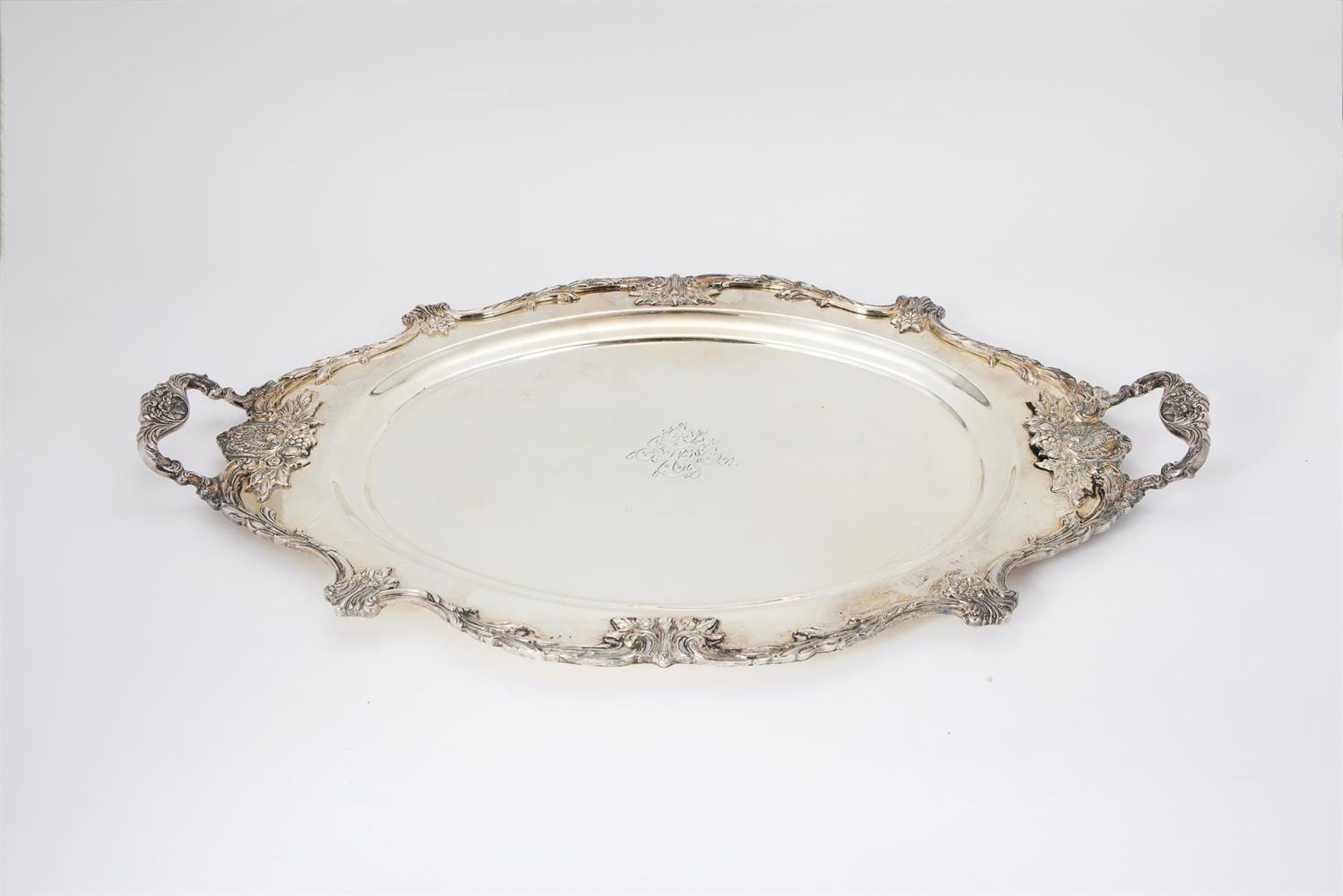 SILVER PLATED TRAYS TO INCLUDE: A large electro-plated oval tray - Image 4 of 4