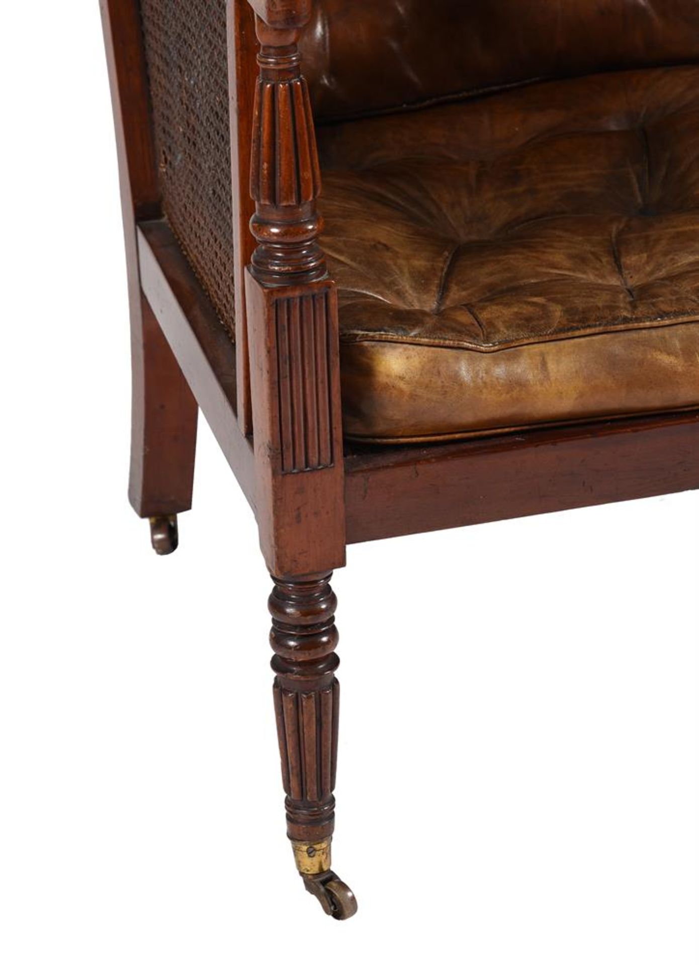 A GEORGE IV MAHOGANY LIBRARY ARMCHAIR IN THE MANNER OF GILLOWS - Image 3 of 7