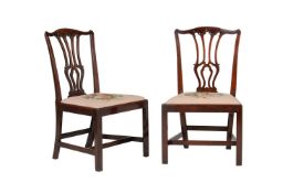 A PAIR OF GEORGE III MAHOGANY SIDE CHAIRS