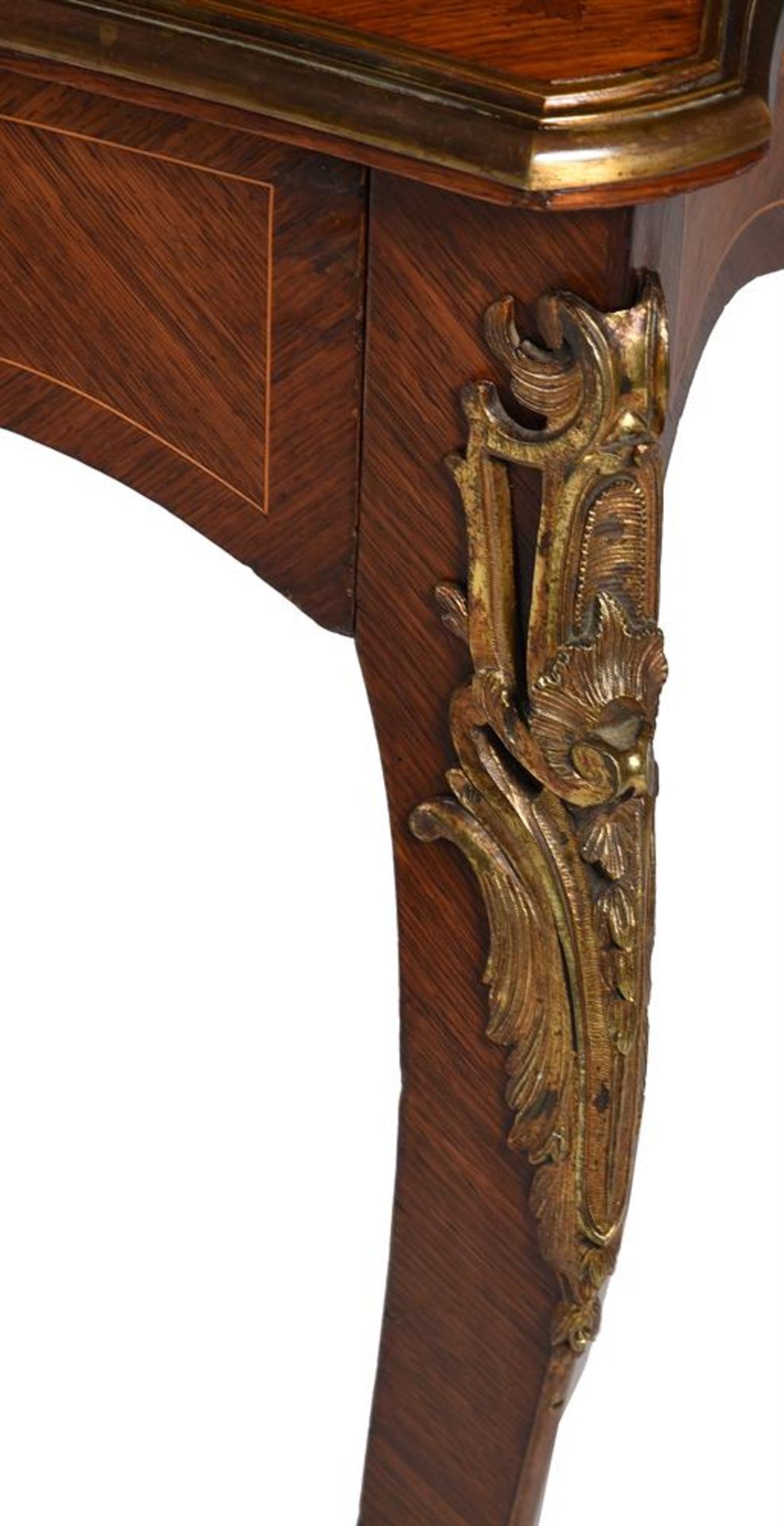 Y A KINGWOOD, MARQUETRY AND GILT METAL MOUNTED CENTRE TABLE OR WRITING TABLE, IN LOUIS XV STYLE - Image 3 of 6