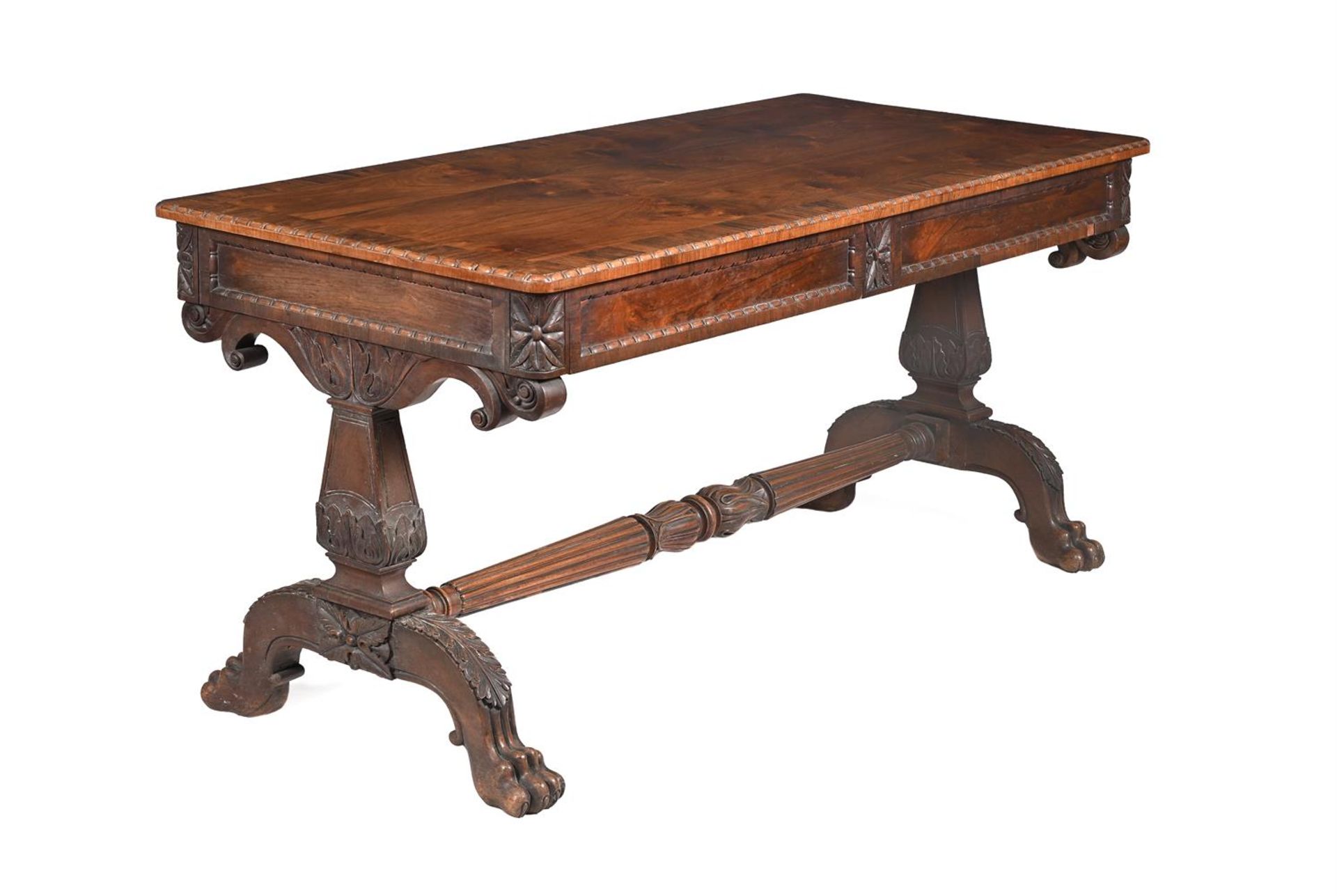 Y A GEORGE IV ROSEWOOD LIBRARY TABLE