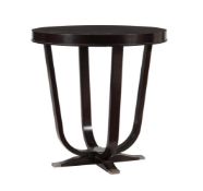 AN EBONISED CIRCULAR OCCASIONAL TABLE IN ART DECO STYLE