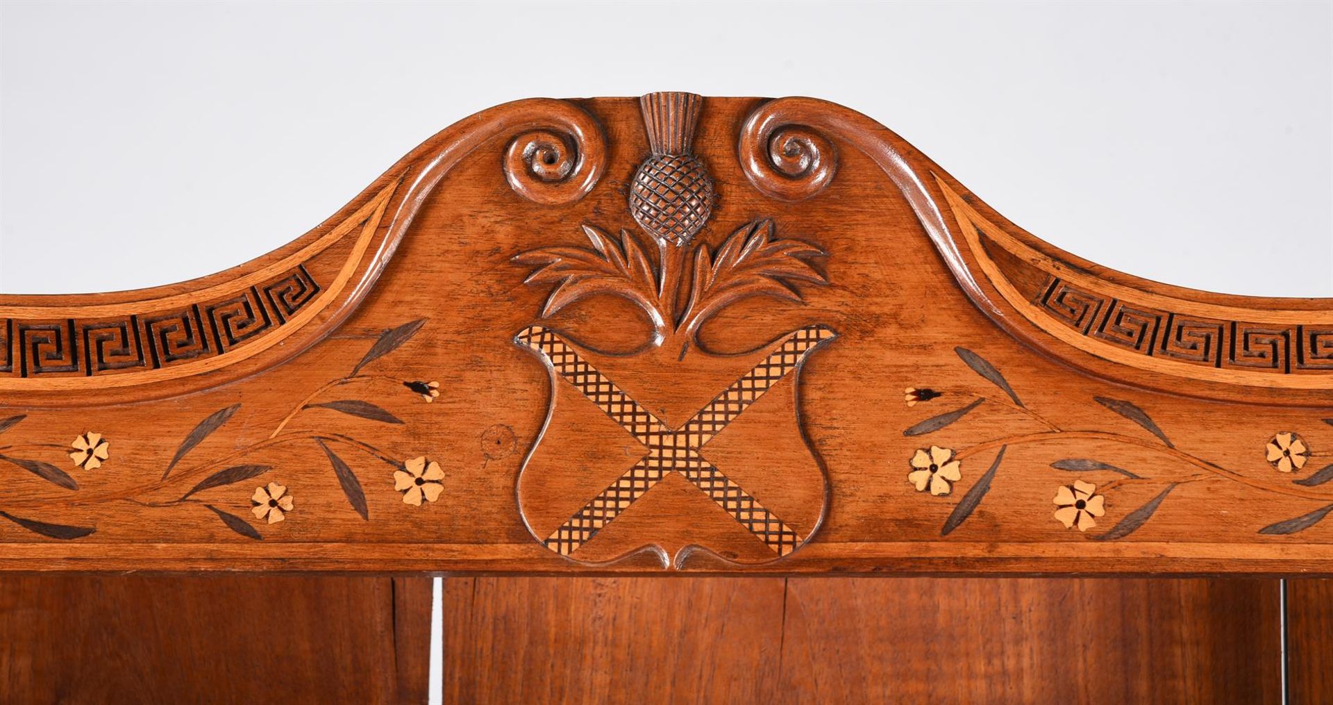 A MAHOGANY AND INLAID OPEN BOOKCASE - Image 3 of 4