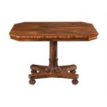 A WILLIAM IV GONCALO ALVES CENTRE TABLE