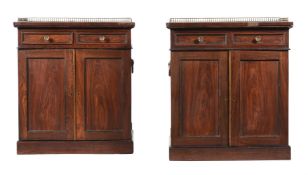 Y A PAIR OF ROSEWOOD AND SIMULATED ROSEWOOD SIDE CABINETS IN REGENCY STYLE