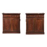 Y A PAIR OF ROSEWOOD AND SIMULATED ROSEWOOD SIDE CABINETS IN REGENCY STYLE