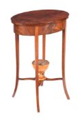A CONTINENTAL MAHOGANY OVAL WORK TABLE