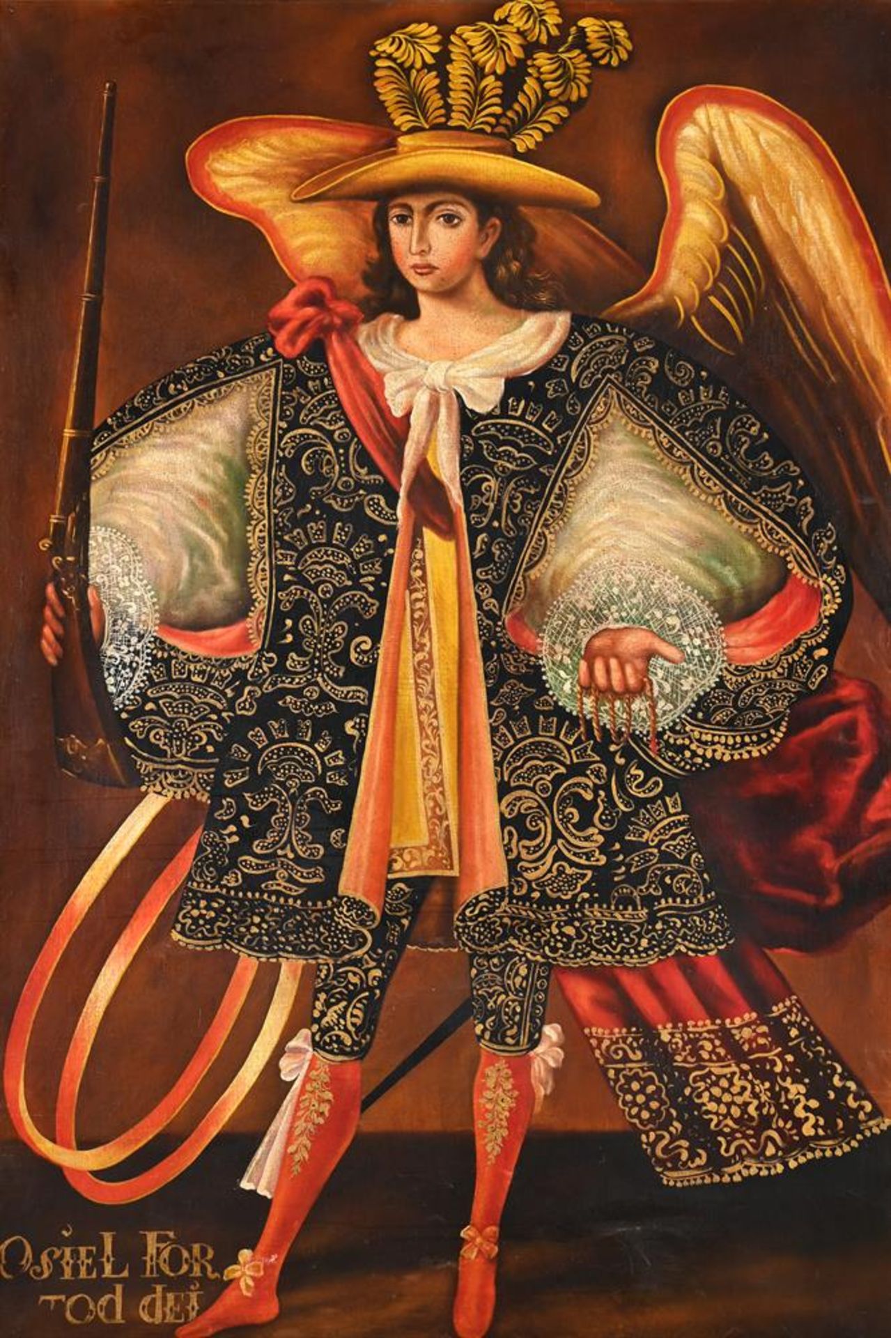 SPANISH COLONIAL SCHOOL (20TH CENTURY), ARCHANGEL ASIEL WITH AN ARQUEBUS