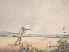 HENRY THOMAS ALKEN (BRITISH 1785-1851), A GENTLEMAN SHOOTING WILDFOWL; TOGETHER WITH ANOTHER (2)