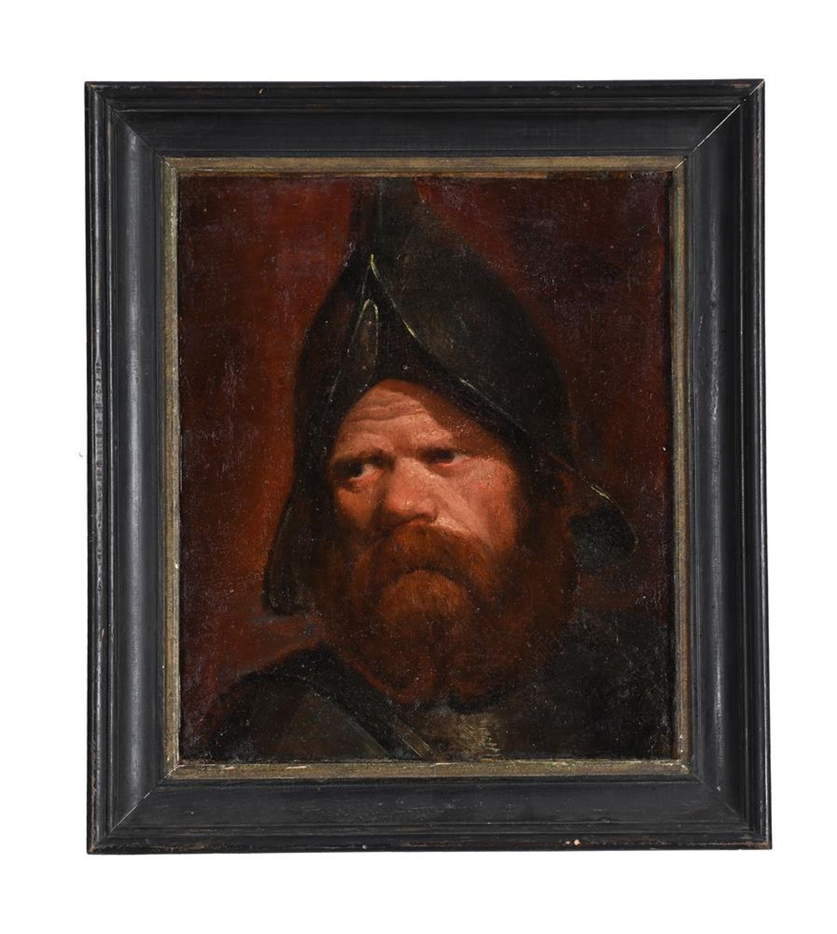 FOLLOWER OF REMBRANDT, PORTRAIT OF A SOLDIER WEARING A HELMET - Image 2 of 3