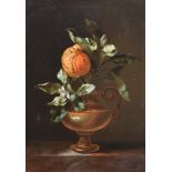 ATTRIBUTED TO JAN FRANS VAN SON (DUTCH 1658-1718), A STILL LIFE WITH ORANGE BLOSSOM IN AN URN