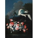 ITALIAN SCHOOL (18TH CENTURY), A PEAHEN WITH A BASKET OF FLOWERS; TOGETHER WITH THREE OTHERS (4)