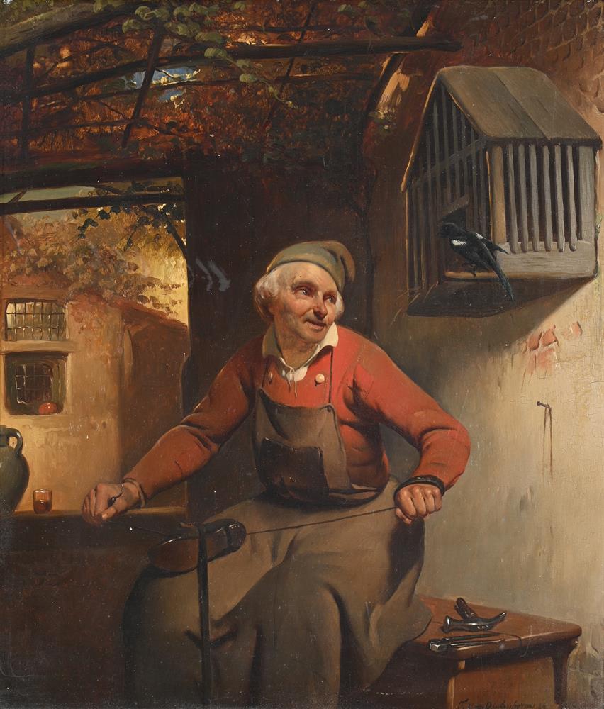 JOSEPH VAN OUDENHOVEN (FLEMISH 19TH CENTURY), THE COBBLER