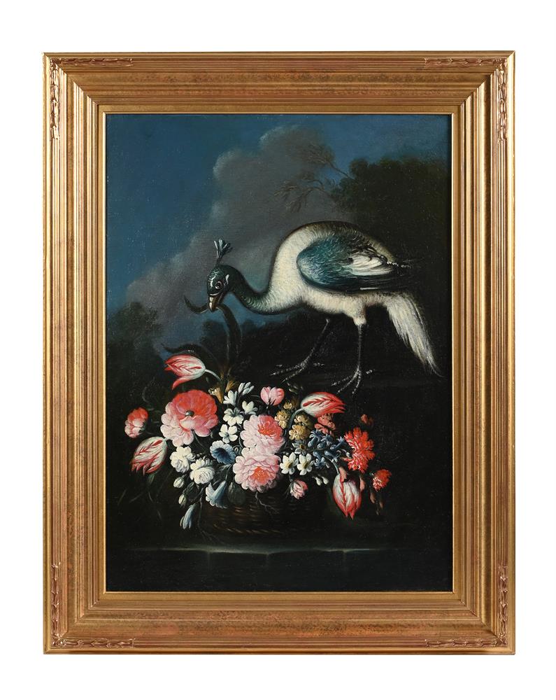 ITALIAN SCHOOL (18TH CENTURY), A PEAHEN WITH A BASKET OF FLOWERS; TOGETHER WITH THREE OTHERS (4) - Image 5 of 12