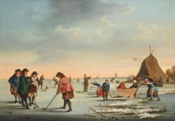AFTER ADRIAEN VAN DE VELDE, GOLFERS ON THE ICE NEAR HAARLEM