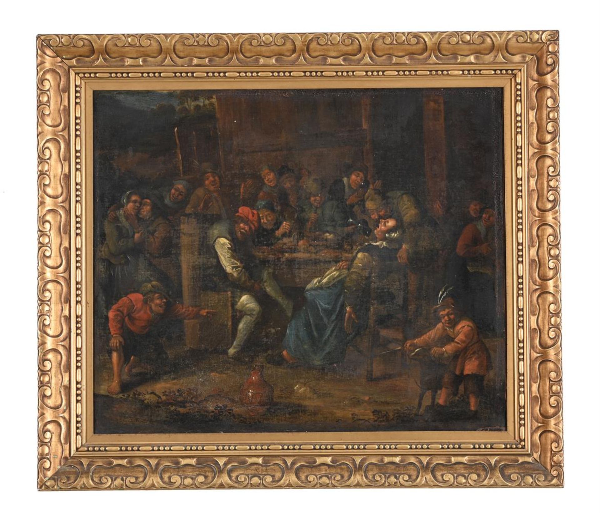 FOLLOWER OF DAVID TENIERS, FIGURES OUTSIDE A TAVERN - Image 2 of 3