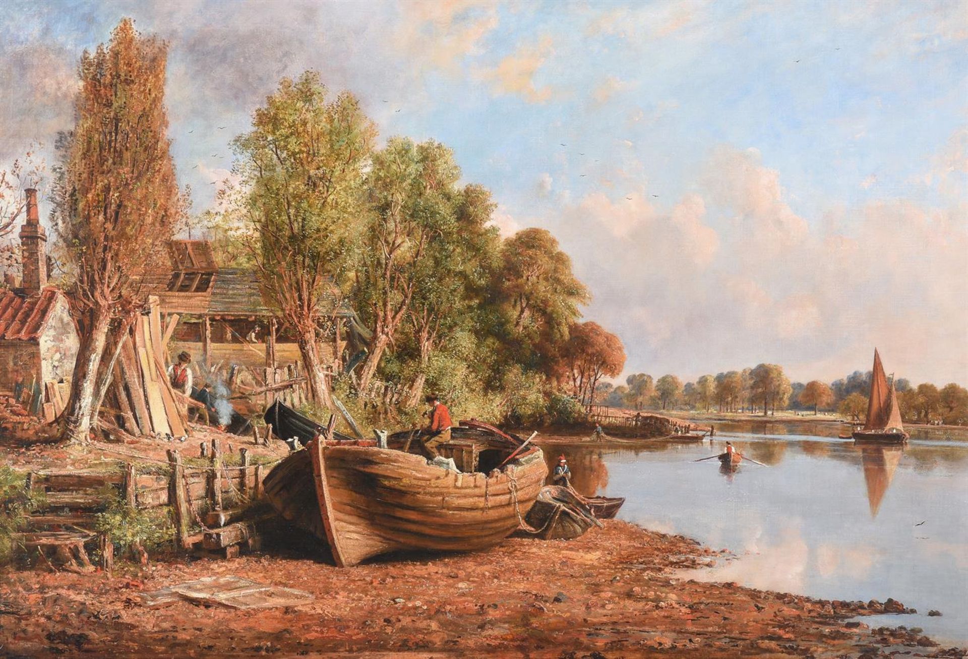 JACOB GEORGE STRUTT (BRITISH 1790-1864), THE BANK OF THE THAMES, NEAR KEW