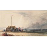 THOMAS SHOTTER BOYS (BRITISH 1803-1874), BREAKWATERS ON A NORMANDY BEACH