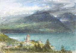ALBERT GOODWIN (BRITISH 1845-1932), SPIEZ, LAKE THUN, SWITZERLAND