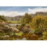 ATTRIBUTED TO BENJAMIN WILLIAMS LEADER (1831-1923), WELSH LANDSCAPE WITH A FISHING PARTY BY A STREAM