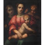 AFTER DOMENICO PULIGO, MADONNA AND CHILD WITH YOUNG SAINT JOHN THE BAPTIST AND SAINT LAWRENCE