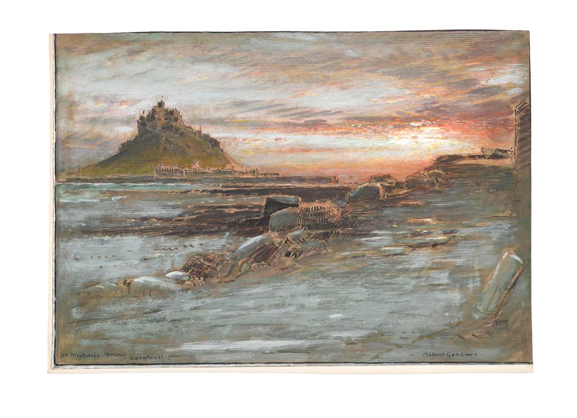 ALBERT GOODWIN (BRITISH 1845-1932), ST MICHAEL'S MOUNT - Image 2 of 2