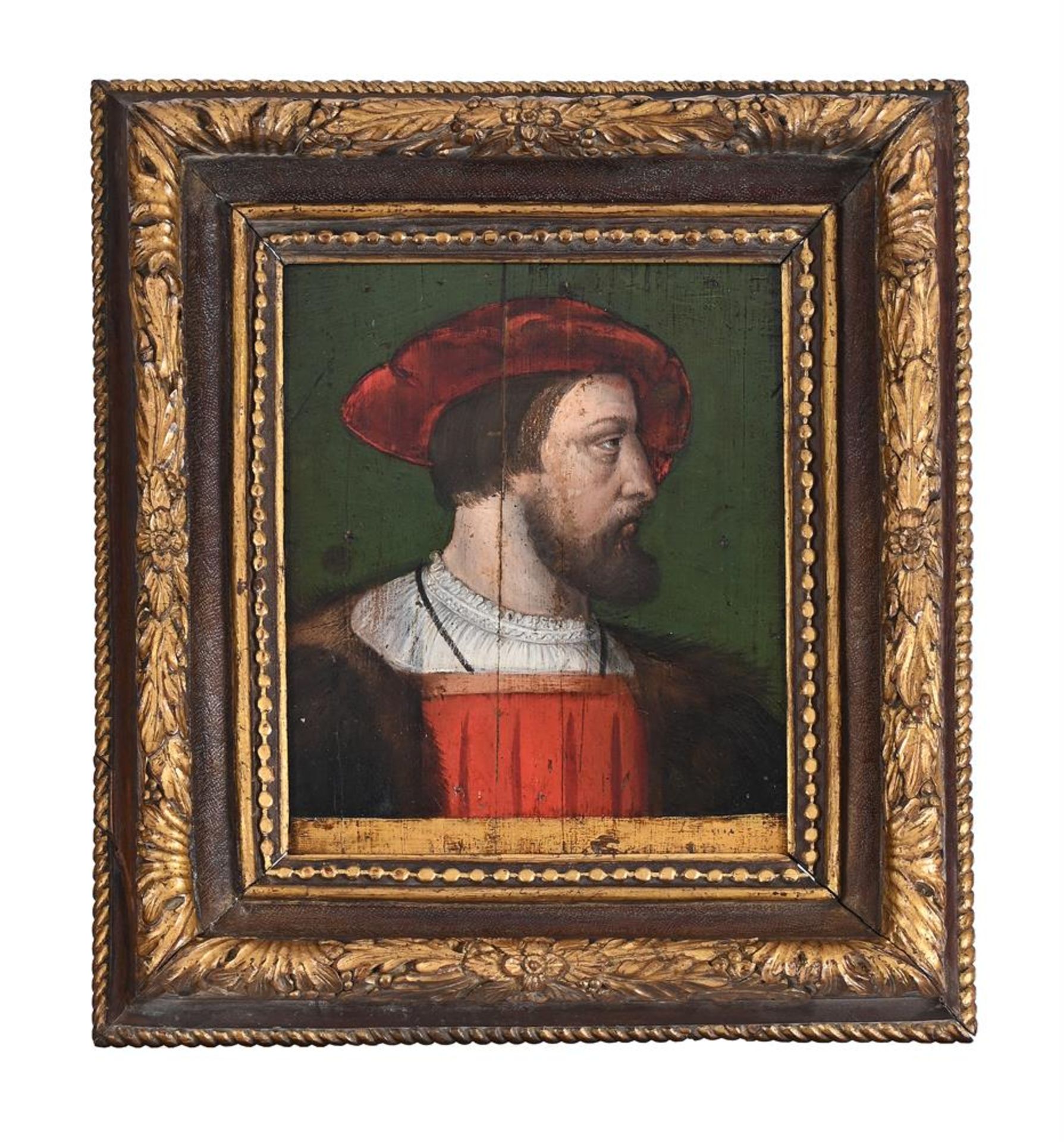 FRENCH SCHOOL (16TH CENTURY), PORTRAIT OF A MAN IN PROFILE, POSSIBLY HENRY II OF FRANCE - Image 2 of 3