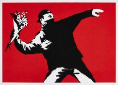 λ Banksy (b.1974), Love is in the Air (Flower Thrower)