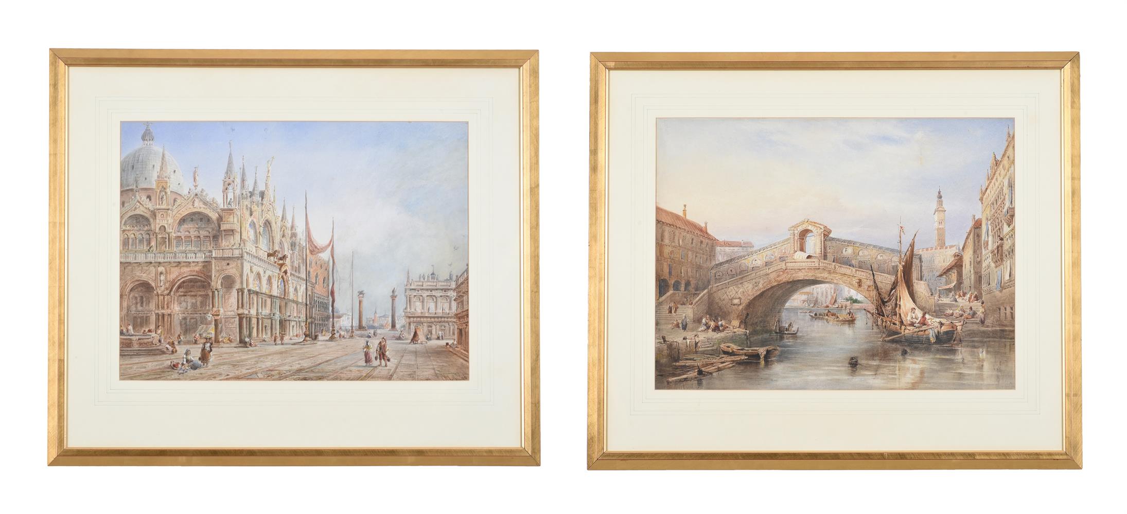 F. MCARTHUR (19TH CENTURY), THE RIALTO BRIDGE; AND ST MARKS SQUARE (2)