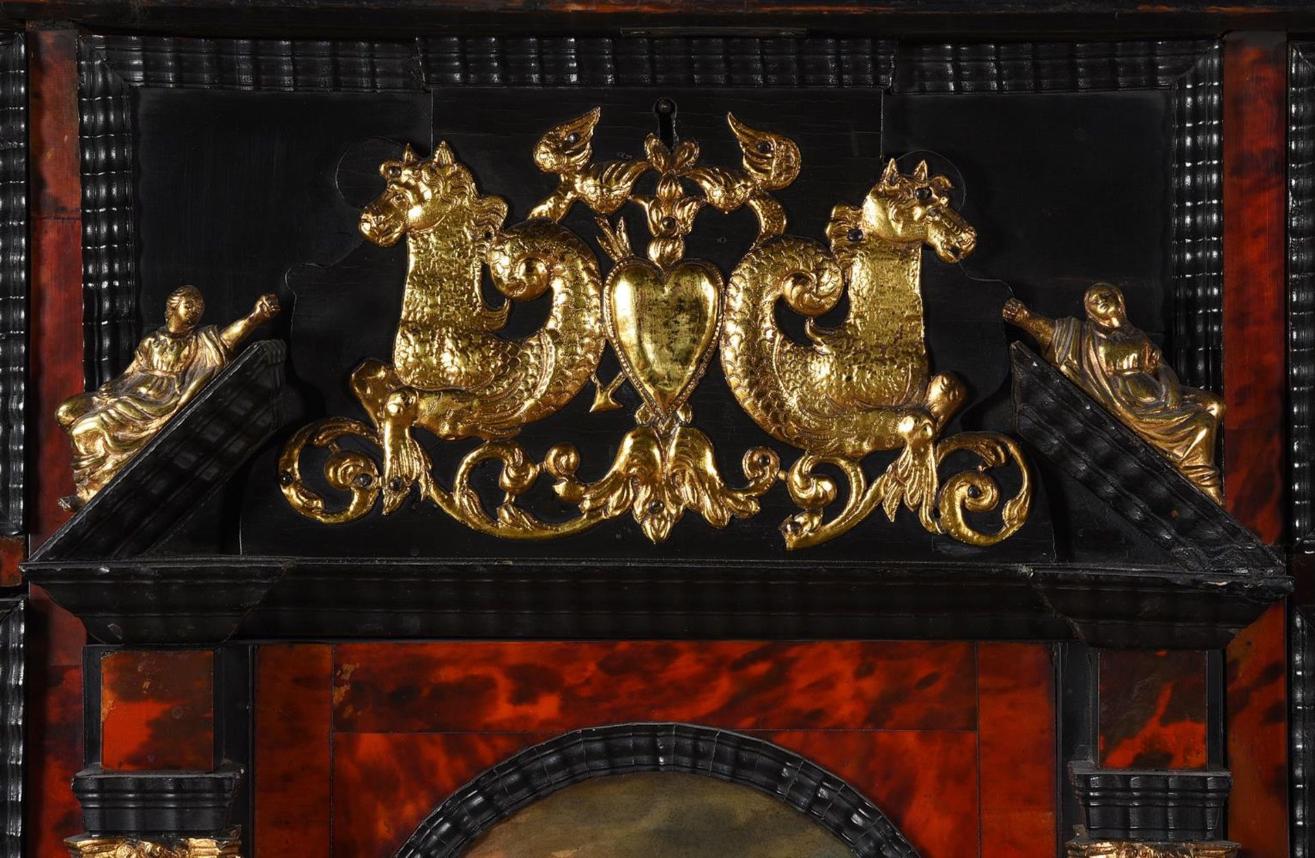 Y A FLEMISH EBONY, TORTOISESHELL AND POLYCHROME PAINTED CABINET ON STAND - Image 10 of 26