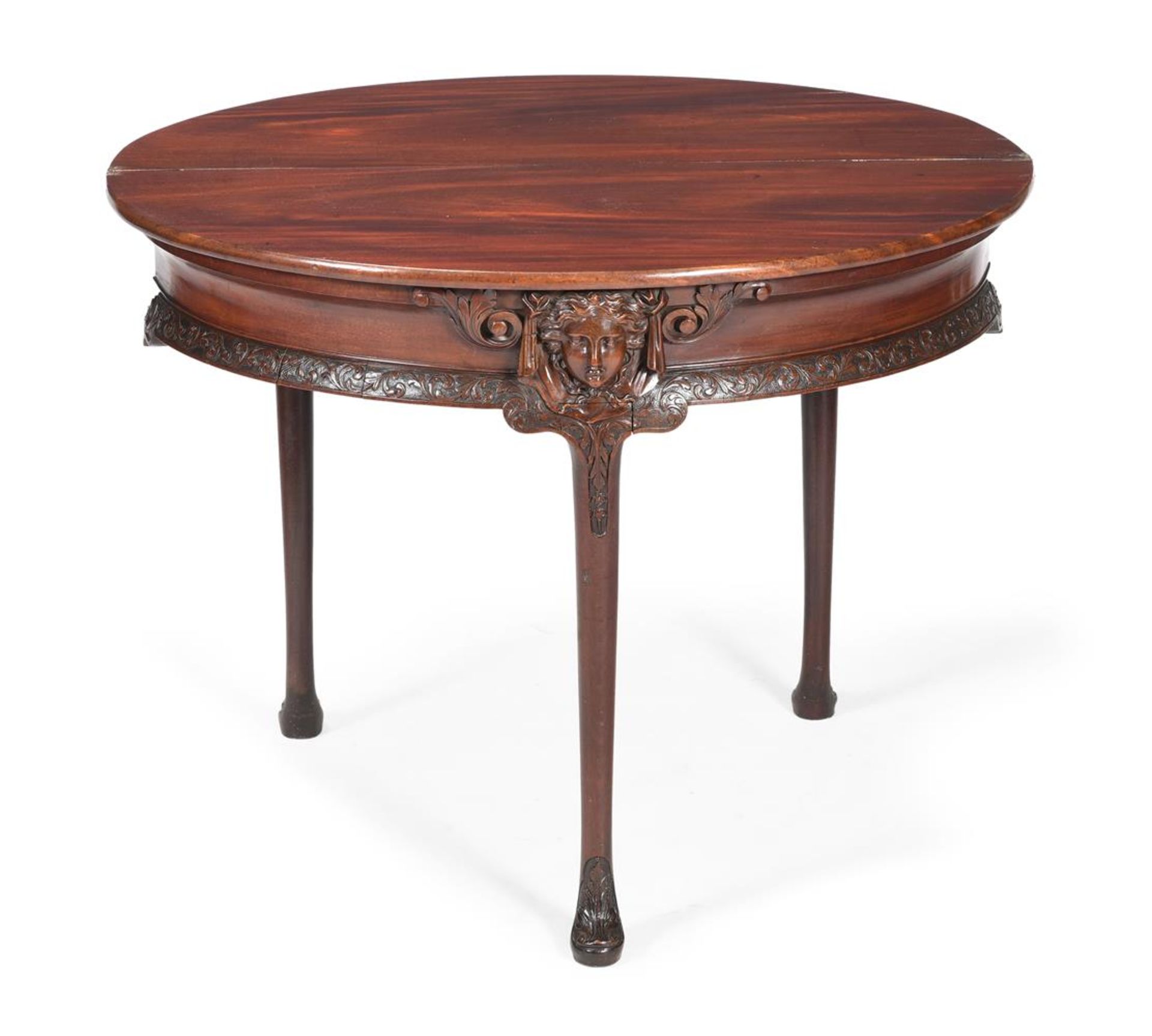 A GEORGE II CARVED MAHOGANY FOLDING TEA TABLE, CIRCA 1740-50 - Image 4 of 10