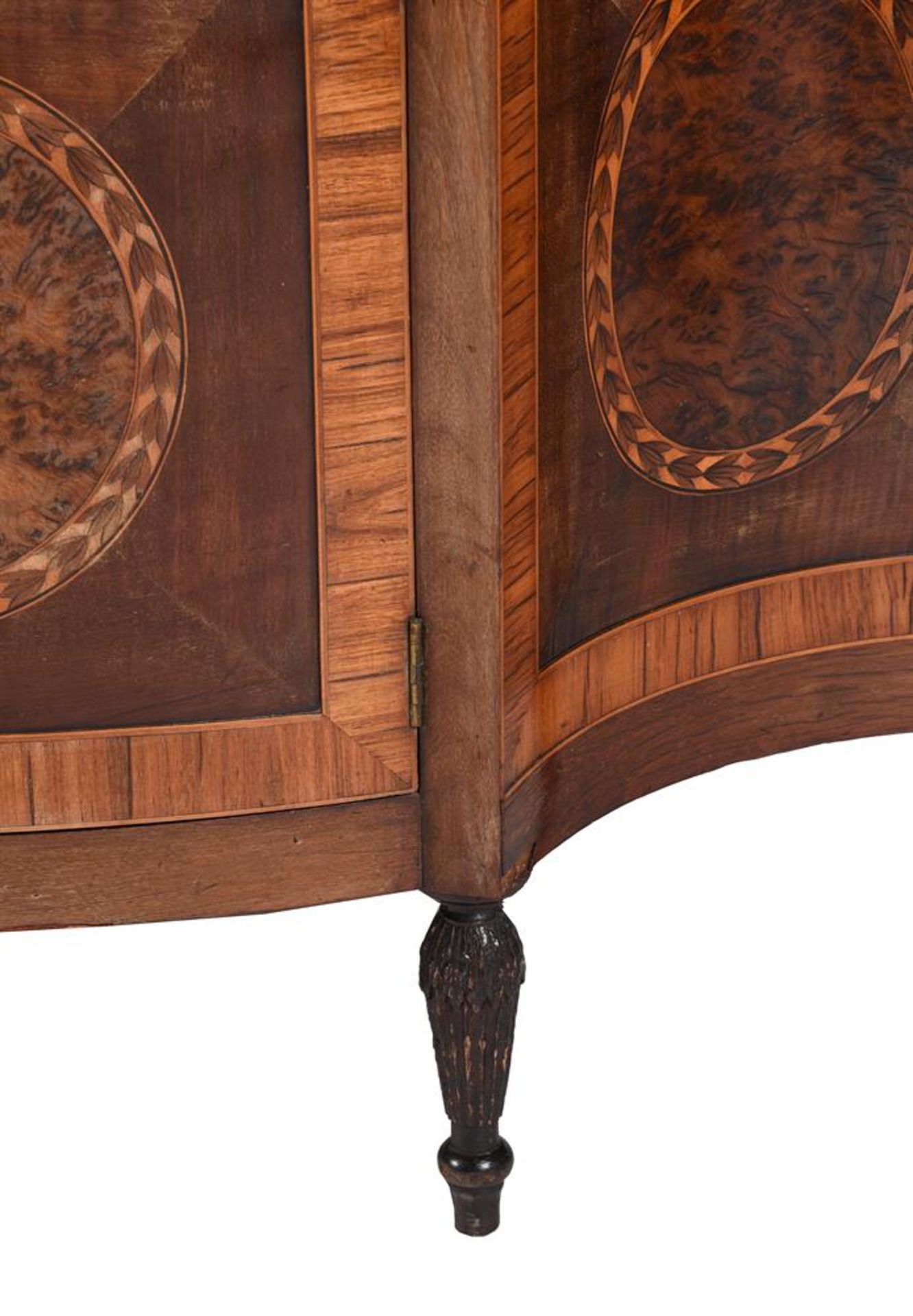 Y A GEORGE III FIDDLEBACK MAHOGANY, BURR YEW, KINGWOOD AND SATINWOOD MARQUETRY COMMODE OR SIDE CABIN - Image 2 of 6