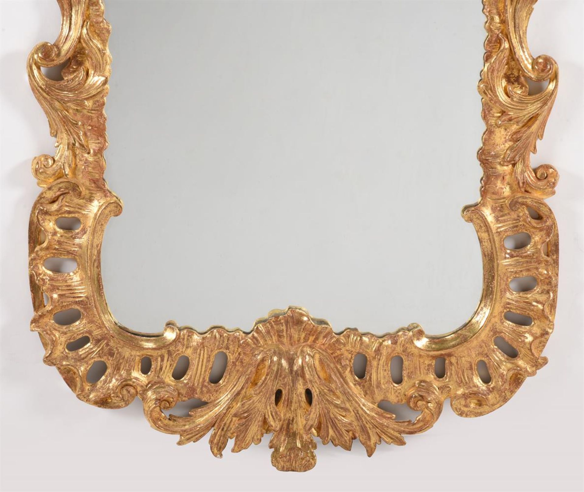 A GEORGE II CARVED GILTWOOD WALL MIRROR, CIRCA 1755-60 - Image 3 of 5