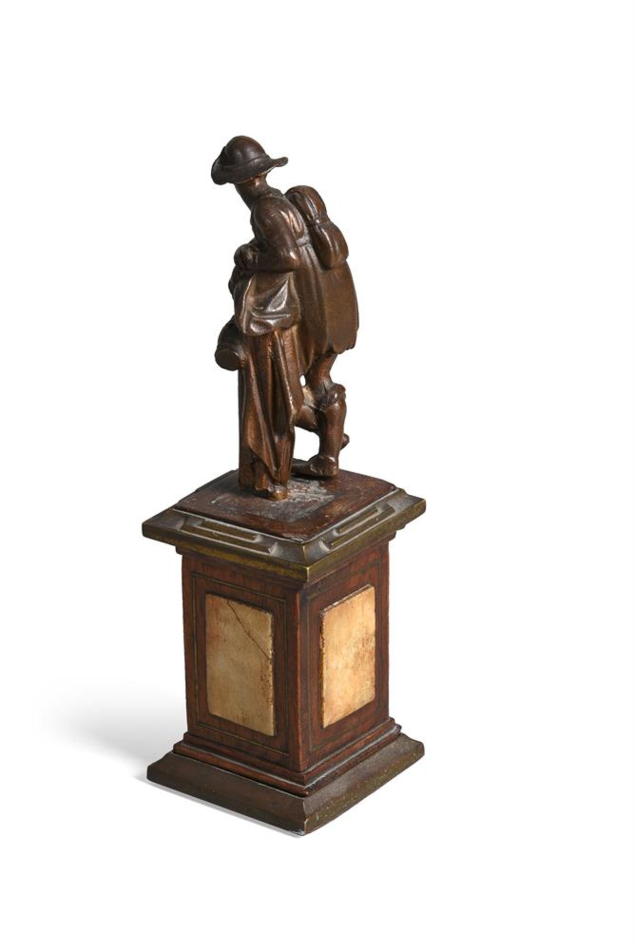 AFTER A MODEL BY GIAMBOLOGNA (1529-1608) A BRONZE FIGURE OF A PEASANT RESTING ON HIS STAFF - Image 2 of 3