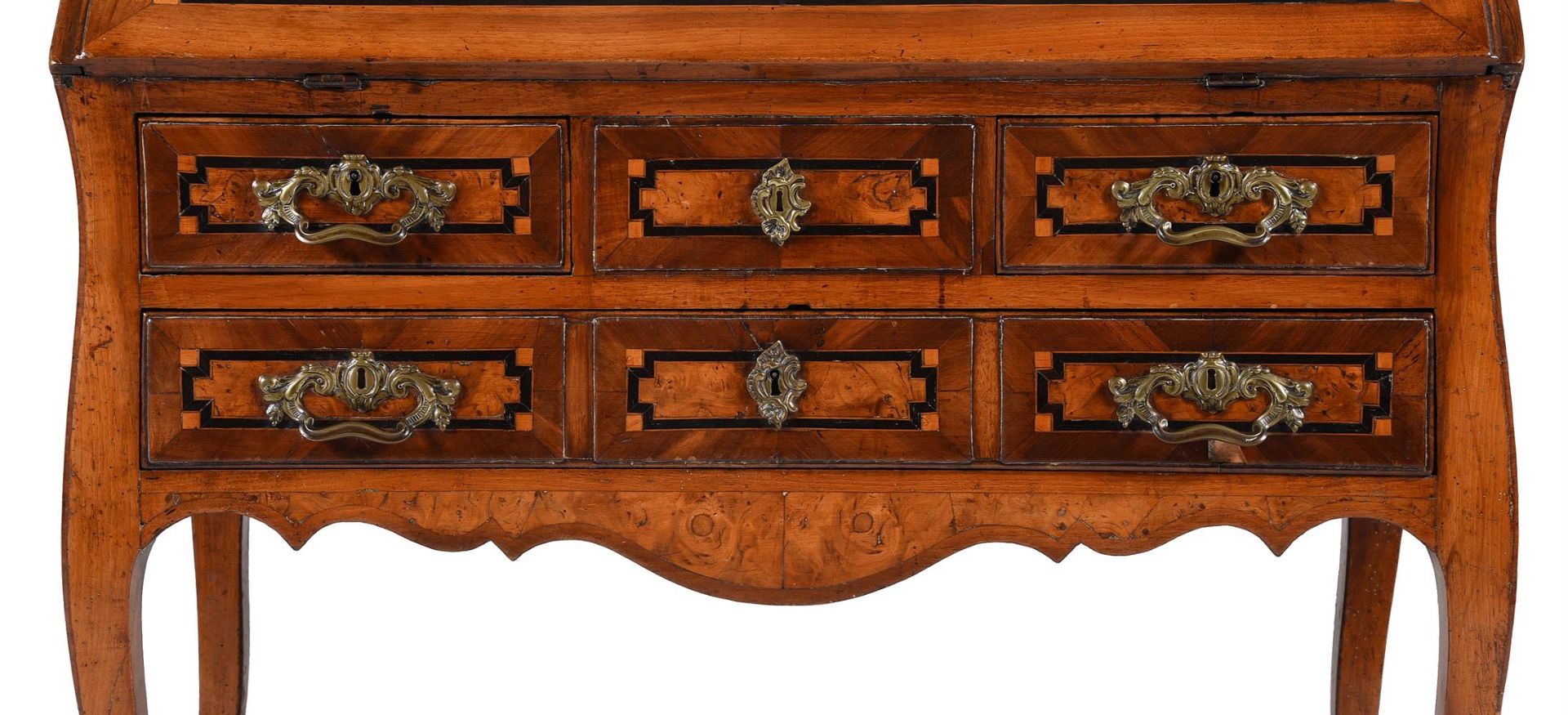 A MALTESE WALNUT, BURR WALNUT, FRUITWOOD AND EBONISED BUREAU, SECOND HALF 18TH CENTURY - Image 4 of 8