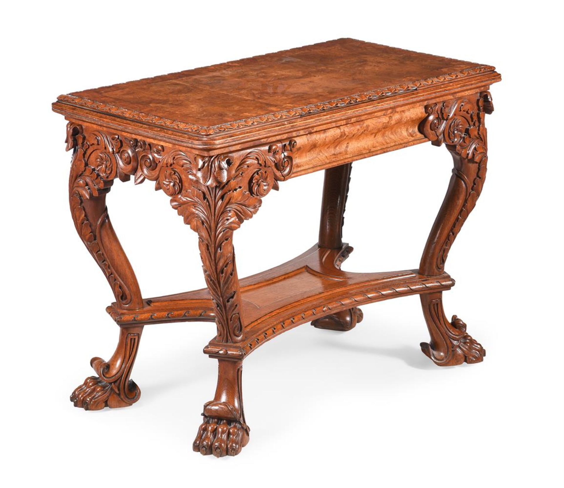 Y A GEORGE IV BURR OAK, ASH AND WALNUT CENTRE CARD TABLE, ATTRIBUTED TO GILLOWS, CIRCA 1830 - Image 3 of 15