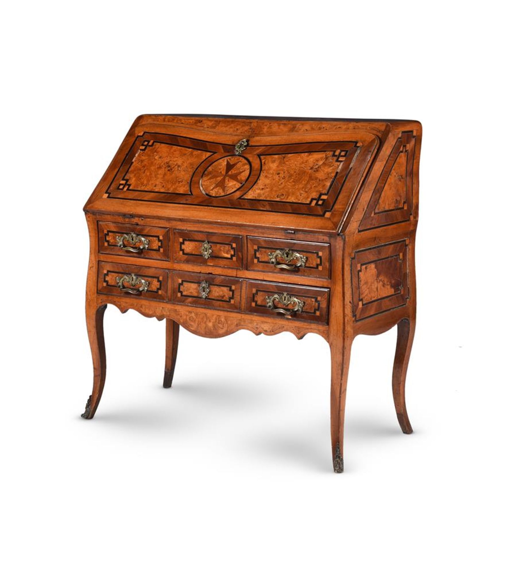 A MALTESE WALNUT, BURR WALNUT, FRUITWOOD AND EBONISED BUREAU, SECOND HALF 18TH CENTURY - Image 2 of 8