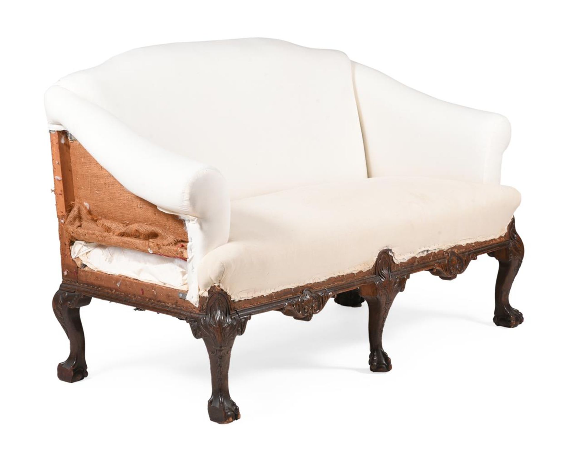A MAHOGANY SOFA, IN GEORGE II STYLE, LATE 19TH OR EARLY 20TH CENTURY - Image 2 of 3