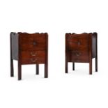 A MATCHED PAIR OF GEORGE III MAHOGANY BEDSIDE COMMODES, CIRCA 1780