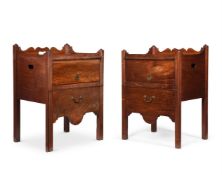 A PAIR OF GEORGE III MAHOGANY BEDSIDE COMMODES, THIRD QUARTER 18TH CENTURY